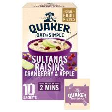 CHÁO YẾN MẠCH QUAKER OAT VỚI NHO SULTANAS, NHO RAISINS, NAM VIỆT QUẤT VÀ TÁO